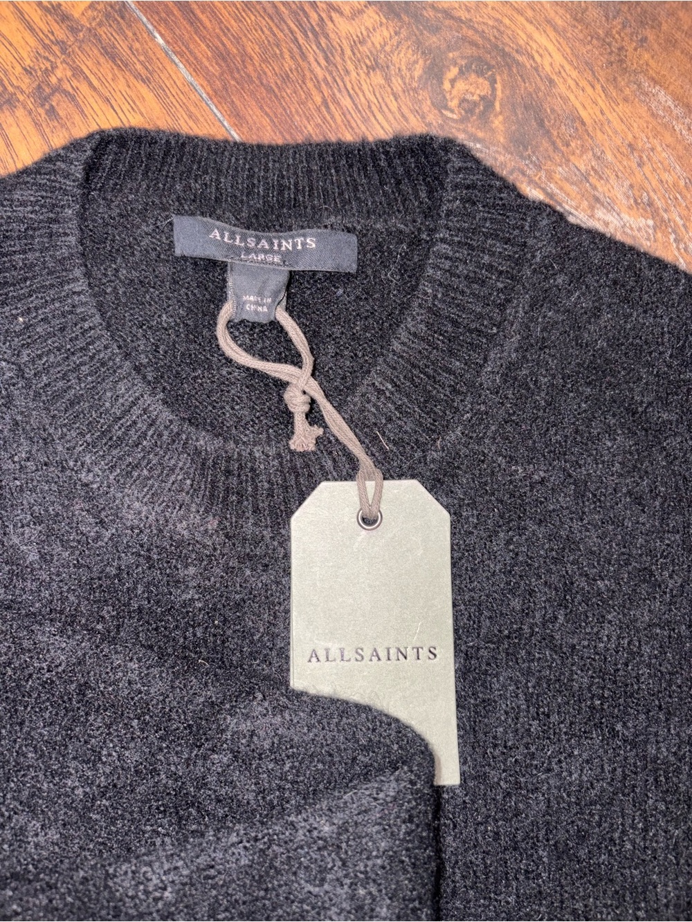 AllSaints Charcoal Gray Crewneck Sweater
